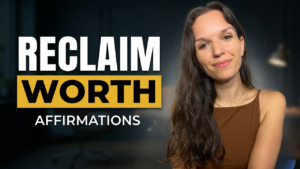 Fela Rosa smiling next to the words Reclaim Worth Affirmations, the thumbnail for Corporate Warriors podcast episode 100